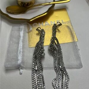 Silver Crystal Dangle Earrings